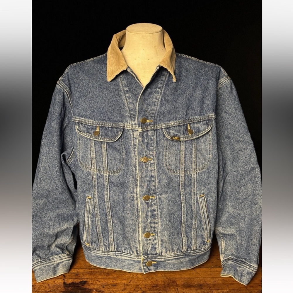 Vintage 90s Lee Storm Rider Denim Trucker Jacket, Men’s XXL Blanket Lined